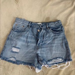 Pacsun Distressed Ultra High Rise Vintage Shorts Sz 28 Ripped Style